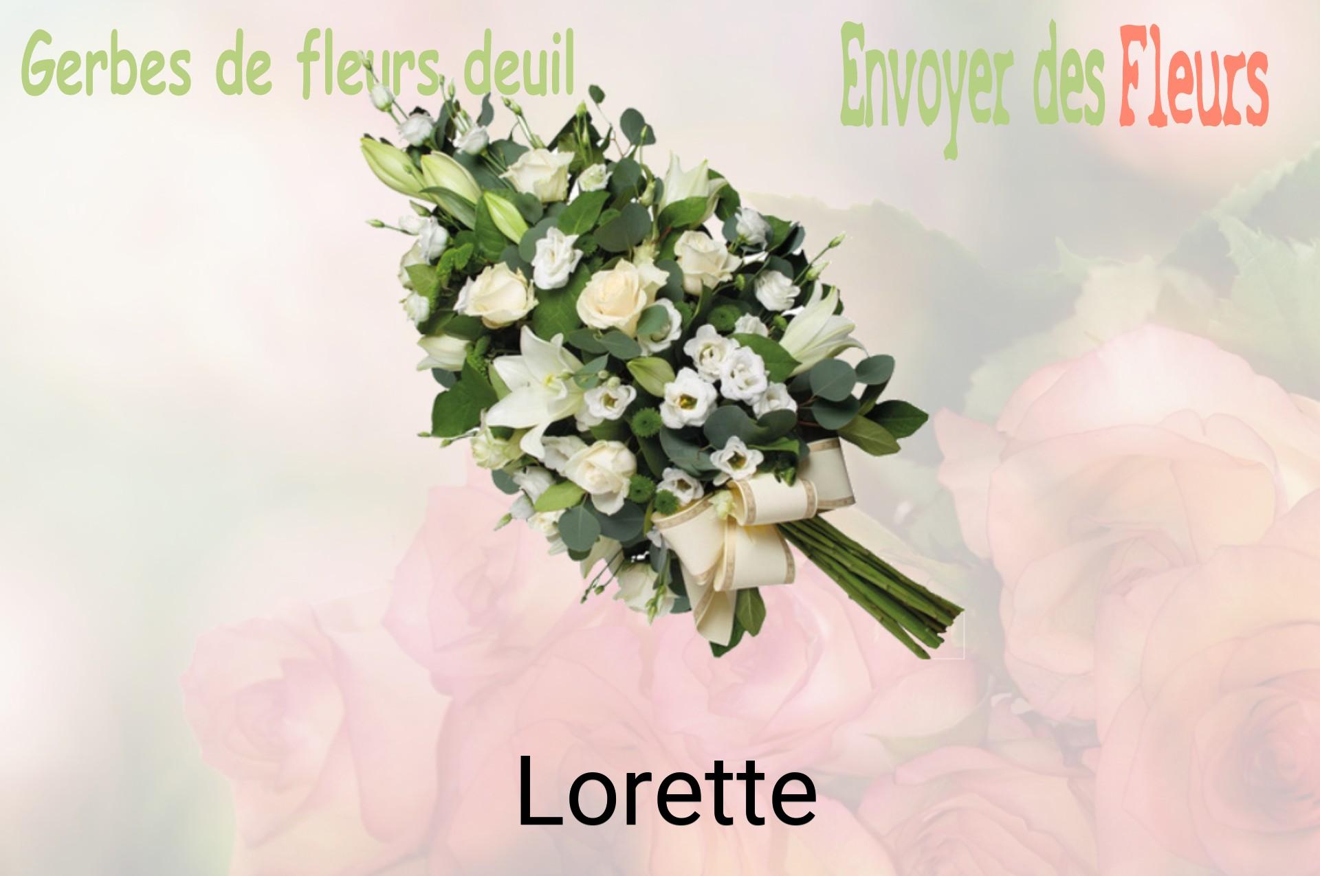 Gerbe de fleurs de deuil livrée à Lorette
